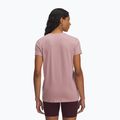 Women's training T-shirt Under Armour Rival Logo tourmaline pink/maroon mist 2