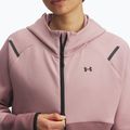 Women's sweatshirt Under Armour Unstoppable Fleece HZ tourmaline pink/maroon mist/black 3