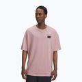 Men's T-shirt Under Armour Woven Label Heavyweight tourmaline pink/black