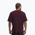 Men's T-shirt Under Armour Logo Heayweight dark maroon/white 2