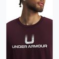 Men's T-shirt Under Armour Logo Heayweight dark maroon/white 3