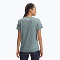 Women's training T-shirt Under Armour Tech V-Twist jasper blue/white 2