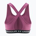 Training bra Under Armour Crossback Mid fuchsia dusk/black/white 2