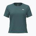 Women's training T-shirt Under Armour Tech Wordmark Tape rack green/black/white