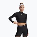 Women's training longsleeve Under Armour HeatGear Crop Mock ultimate black/white
