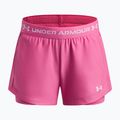 Children's training shorts Under Armour UA Tech Play Up 2IN1 Shorts pink frenzy/white