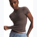 Women's training shirt Under Armour Motion Fitted SS peppercorn/white 3