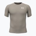 Men's training shirt Under Armour HG Armour Comp timberwolf taupe/white