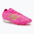 Football boots New Balance Tekela Team Low V5 FG pink heat/metallic gold/pink satin