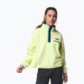 Women's fleece sweatshirt Columbia Helvetia II Cropped Half Snap Fleece citron haze/black/compass blue 5