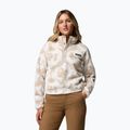 Women's fleece sweatshirt Columbia Helvetia II Printed Cropped Half Snap seasalt/sprayflower