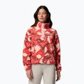 Women's fleece sweatshirt Columbia Helvetia II Printed Cropped Half Snap poppy red/sunscape