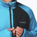 Men's trekking sweatshirt Columbia Triple Canyon Grid Fleece Full Zip II compass blue heather/black 8
