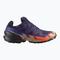 Men's running shoes Salomon Speedcross 6 GTX maritime blue/black/cherry tomato 2