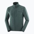 Men's trekking sweatshirt Salomon Essential Lightwarm Full Zip green gables 3