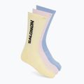 Socks Salomon Everyday Crew 3 pack brunnera blue/dusty yellow/icy pink