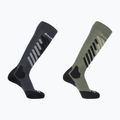 Ski socks Salomon S/Access 2-Pack anthracite/deep lichen green