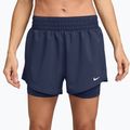 Women's shorts Nike One Dri-Fit High-Waisted 3" 2In1 midnight navy/white