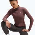 Women's training sweatshirt Nike One Fitted Dri-Fit Full-Zip burgundy tattoo/white 4