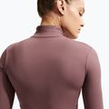 Women's training sweatshirt Nike One Fitted Dri-Fit Full-Zip burgundy tattoo/white 6