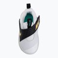 Children's shoes Nike Team Hustle D 12 white/black/clear emerald/topaz gold 5