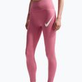 Women's running leggings Nike Tempo Swoosh Run High-Waisted 7/8 peony/white 4