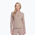Women's sweatshirt SKECHERS GO Luxe Rib Everyday Full Zip taupe/brown