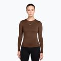 Women's training longsleeve Nike One Fitted cacao wow/white