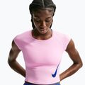 Women's running shirt Nike Tempo Swoosh Run Dri-Fit pink rise/pink rise/old royal