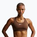 Women's sports bra Nike Swoosh Medium Support cacao wow/white