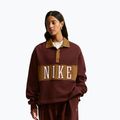 Women's sweatshirt Nike Studio Fleece Medium Weight mystic dates/light british tan/sail