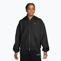 Women's sweatshirt Nike Studio Fleece Medium Weight Oversized Full Zip total black/sail