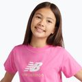 Children's T-shirt New Balance Jersey Stacked Logo Tee pink satin 5
