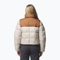 Women's insulated jacket Columbia Puffect III Cropped dark stone/camel brown 3