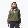 Women's fleece sweatshirt Columbia Helvetia II Cropped Half Snap Fleece stone green/safari