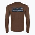 Men's longsleeve Patagonia Cap Cool Daily Boardshort Logo LS berm brown - light berm brown x-dye 2
