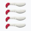 Rubber bait Relax Hoof 3 Tail 4 pcs white-red BLS3-T