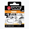 VMC Feeder methode leader loop hook with barb + line 10 pcs black nickel 1700510