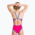 Women's one-piece swimsuit arena Team Stripe Super Fly Back One Piece pink 001195/970 6