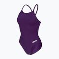 Ladies' one-piece swimsuit Arena Team Light Drop Solid plum/white 3