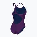 Ladies' one-piece swimsuit Arena Team Light Drop Solid plum/white 4
