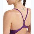 Ladies' one-piece swimsuit Arena Team Light Drop Solid plum/white 8
