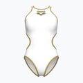 Ladies' one-piece swimsuit Arena One Biglogo One Piece white/gold