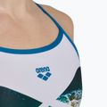 Women's one-piece swimsuit arena Planet Super Fly Back white multi/blue cosmo 5