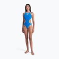Women's one-piece swimsuit arena One Biglogo One Piece blue river/fluo orange 2