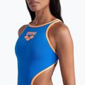 Women's one-piece swimsuit arena One Biglogo One Piece blue river/fluo orange 4