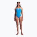Women's one-piece swimsuit arena One Double Cross Back One Piece turquoise/fluo pink/soft green 7