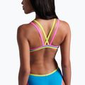 Women's one-piece swimsuit arena One Double Cross Back One Piece turquoise/fluo pink/soft green 10