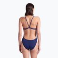 Women's one-piece swimsuit arena Lace Back Solid navy/white 7