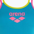 Women's one-piece swimsuit arena One Double Cross Back One Piece turquoise/fluo pink/soft green 3
